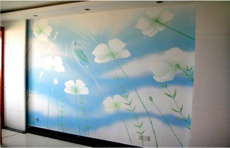 合川画墙绘怎么画好白云的蓬松感?