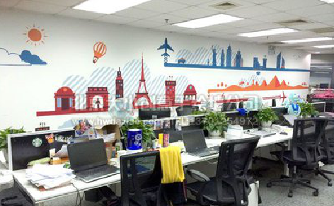 合川教你设计办公室墙绘的方法。